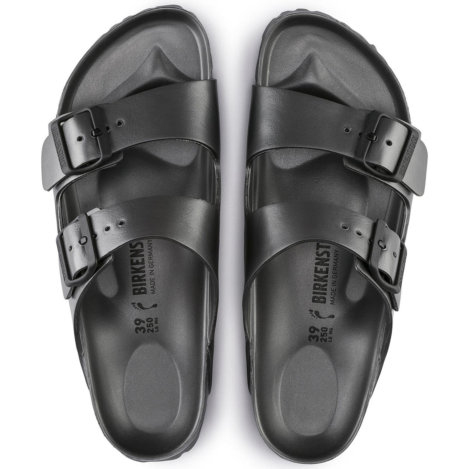 Womens Arizona Eva Sandals  - Metallic Anthracite - Sandali Donna Grigi - Calzata Stretta 1001498  BIRKENSTOCK 