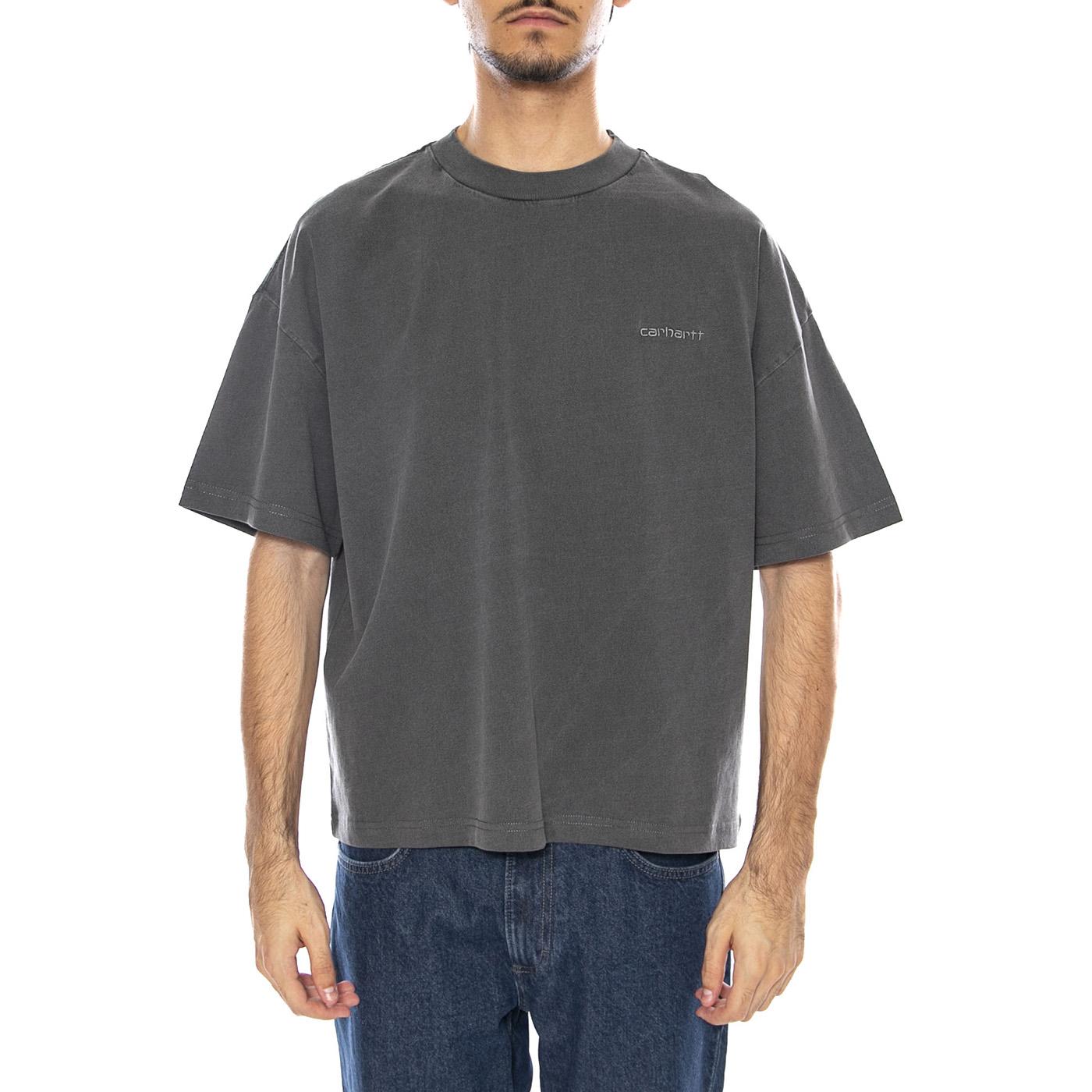 S/S Benton T-Shirt Graphite - Maglietta Girocollo Uomo Grigia I035590.87GD . CARHARTT WIP 