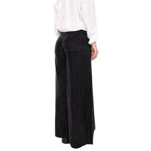 PANTALÓN FLUIDO NEGRO - Pantaloni Larghi Donna Neri 61W/11290 BLK WILD PONY 