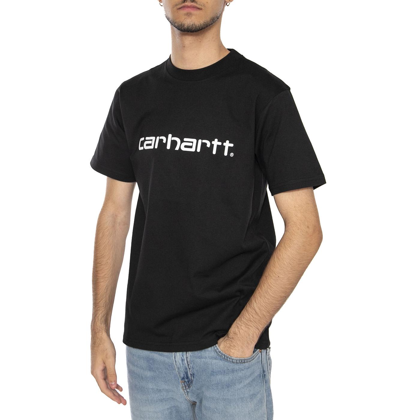 S/S Script T-Shirt Black / White - Maglietta Girocollo Uomo Nera I035700.0D2XX . CARHARTT WIP 