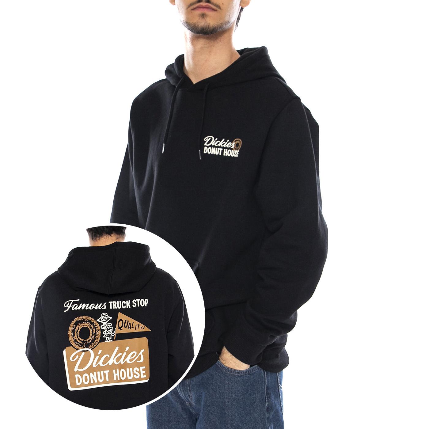 Donut House Hoodie Black - Felpa con Cappuccio Uomo Nera DK0A88ATBLK1 . DICKIES 