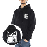 Obey Eyes Icon Hood Fleece Black - Sudadera con Capucha Hombre Negra Hombre OBEY