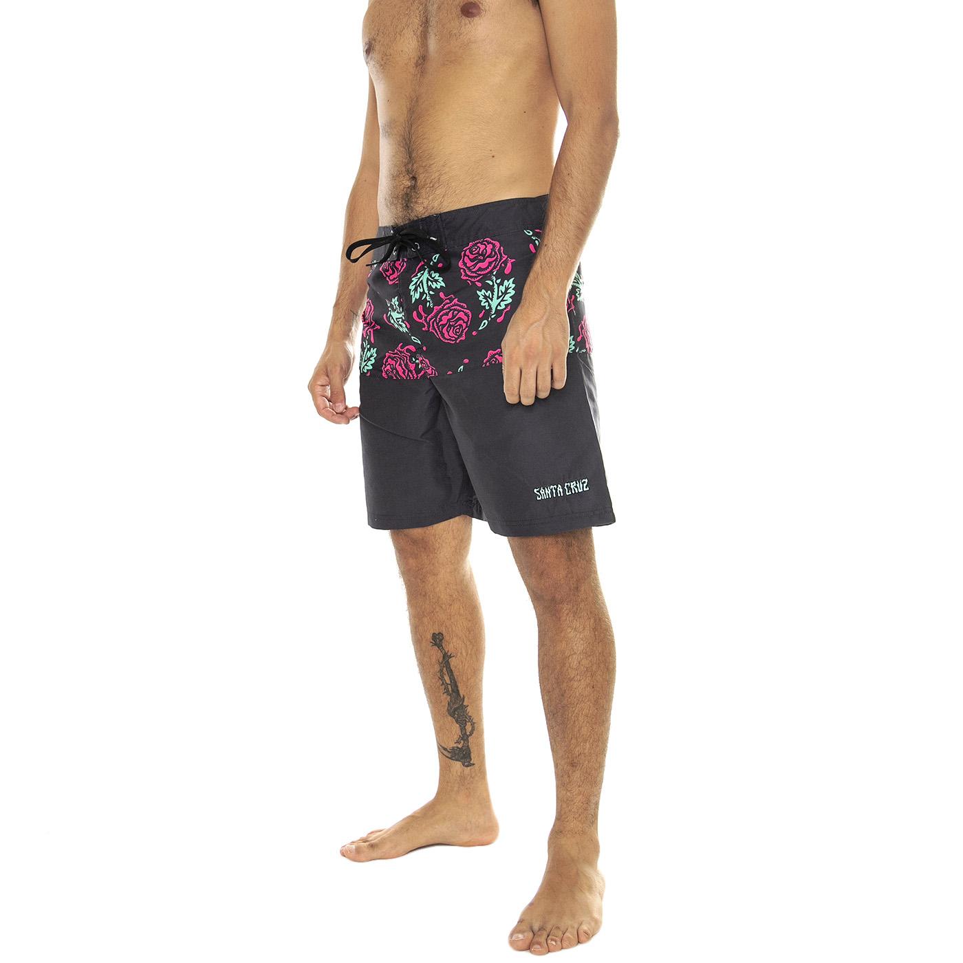 Dressen Rose Crew Two Black - Costume da Bagno Uomo Nero / Multi SCA-SHR-5082  SANTA CRUZ 