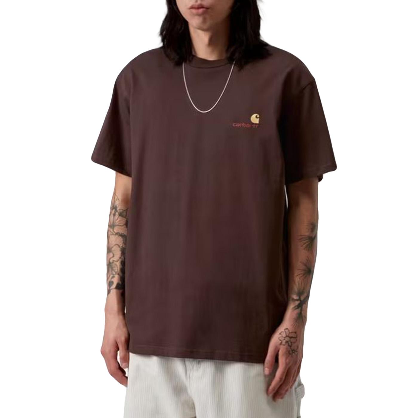 S/S AMERICAN SCRIPT T-SHIRT PALISANDER - Maglietta Girocollo Uomo Marrone I029956 33HXX CARHARTT WIP 