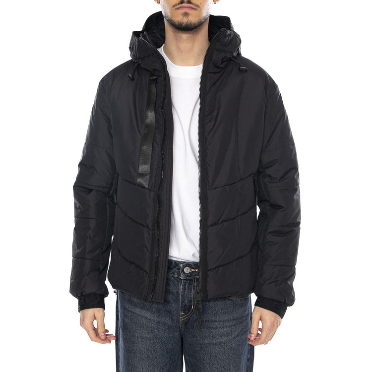 Muster Padding Jacket Black - Giacca con Cappuccio Uomo Nera OGJ027-BLACK . OFF GRID 
