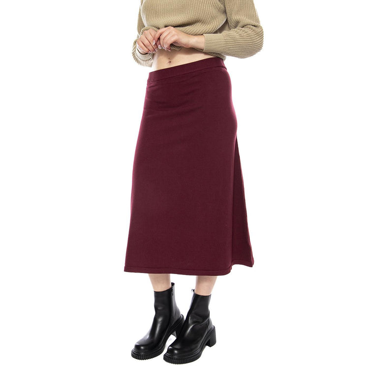 Falda Midigonna Bordeaux -- Gonna Lunga Donna 53W/10601 Burgundy WILD PONY 