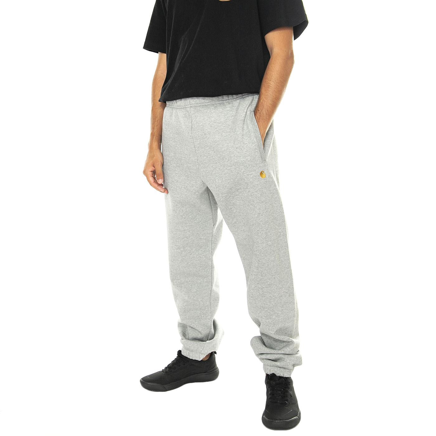 Chase Sweat Pant Grey Heather / Gold - Pantaloni Jogging Uomo Grigi I033667.00MXX . CARHARTT WIP 