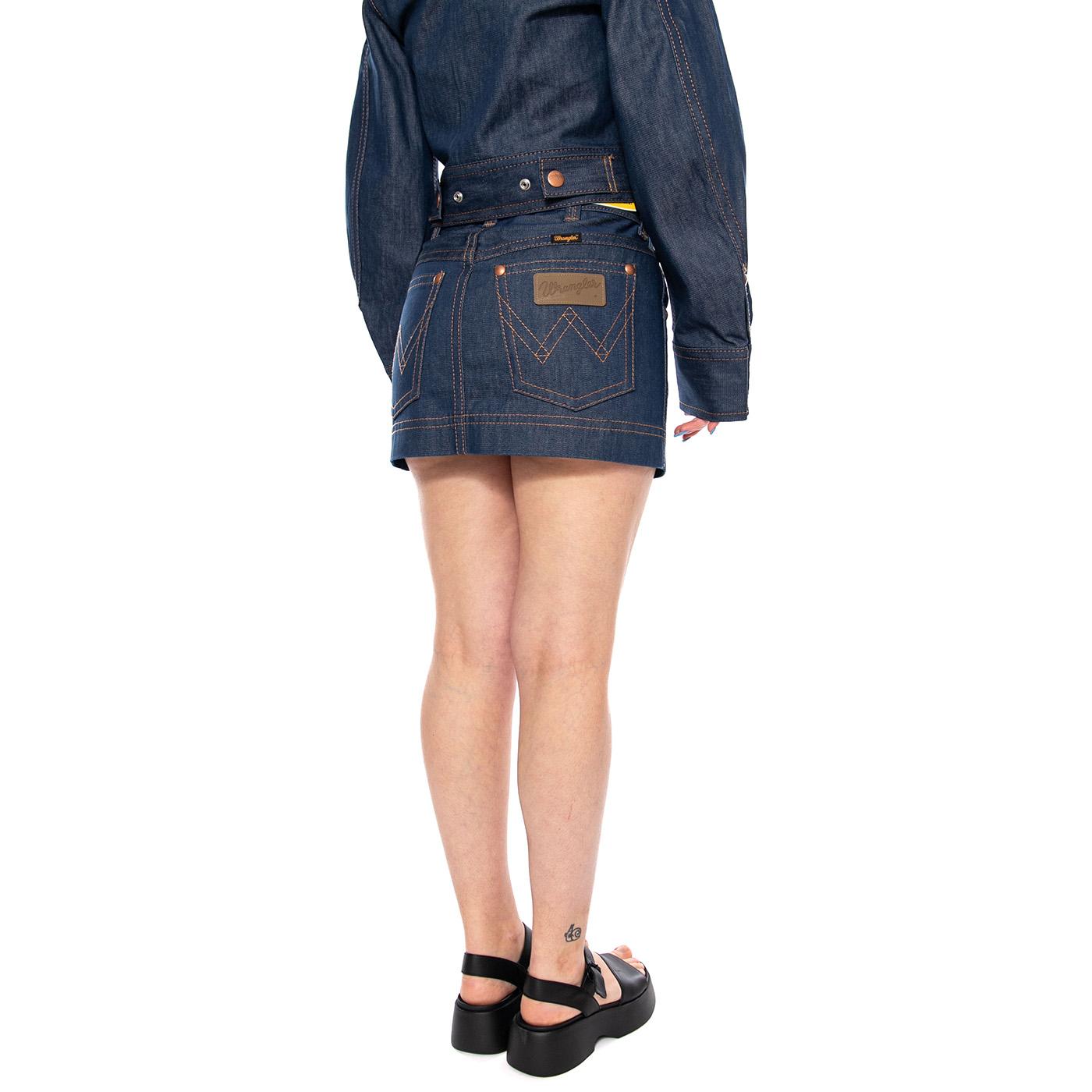SUPER WRANGLER SKIRT RAW BLUE - Gonna Denim Jeans Blu 112378294 BL WRANGLER 
