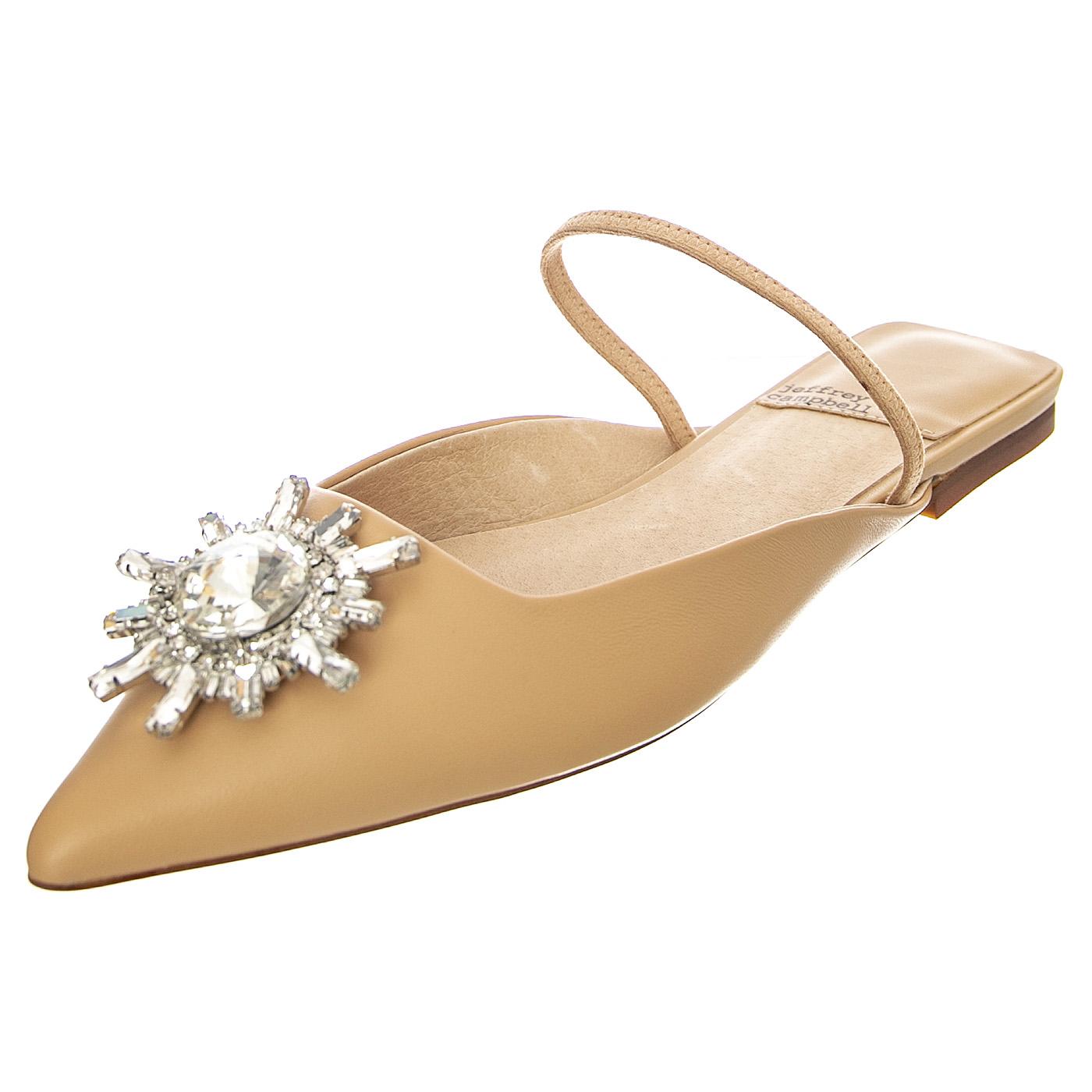 Latira Beige Silver Kid Leather + Fabric - Sandali Donna Beige JCS82258P-108-BEI . JEFFREY CAMPBELL 