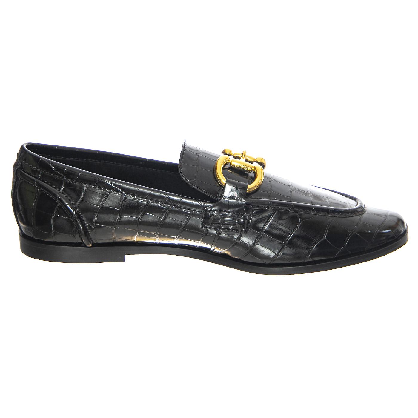 W' Velviteen Black Croco - Mocassini Donna Neri JCSJCD-131-1-17-BLA  JEFFREY CAMPBELL 