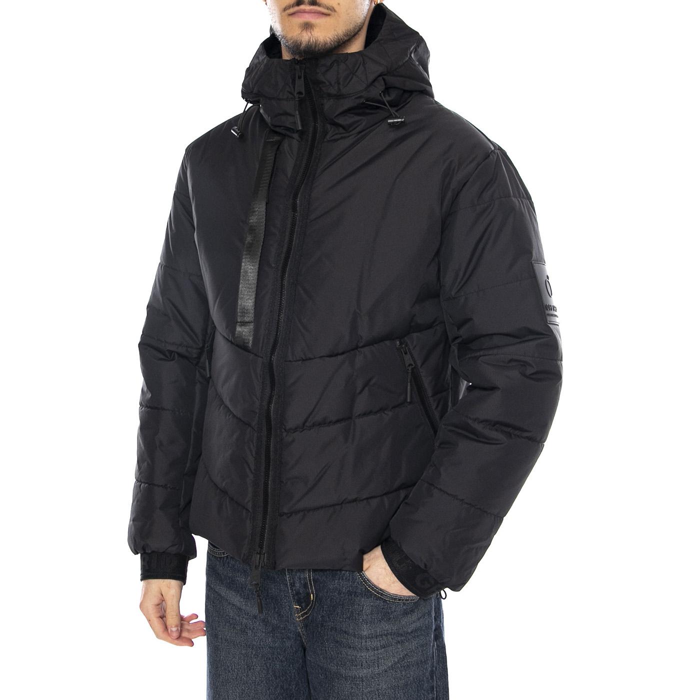 Muster Padding Jacket Black - Giacca con Cappuccio Uomo Nera OGJ027-BLACK . OFF GRID 