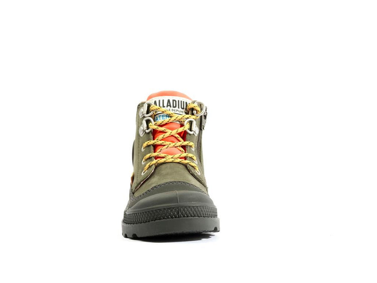 Pampa Hi Cuff Hkr Wp Olive Night - Scarpe Stringate Profilo Alto Bambini Verdi PAK58891-325-M  PALLADIUM 