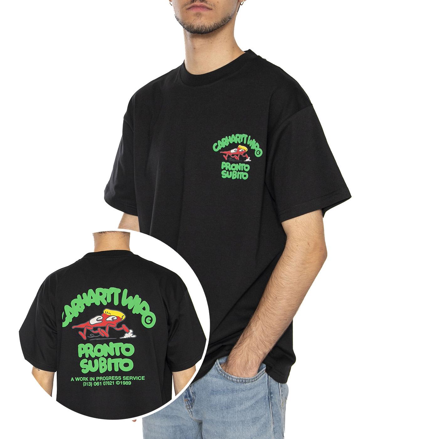 S/S Pronto T-Shirt Black - Maglietta Girocollo Uomo Nera I035195.89XX . CARHARTT WIP 