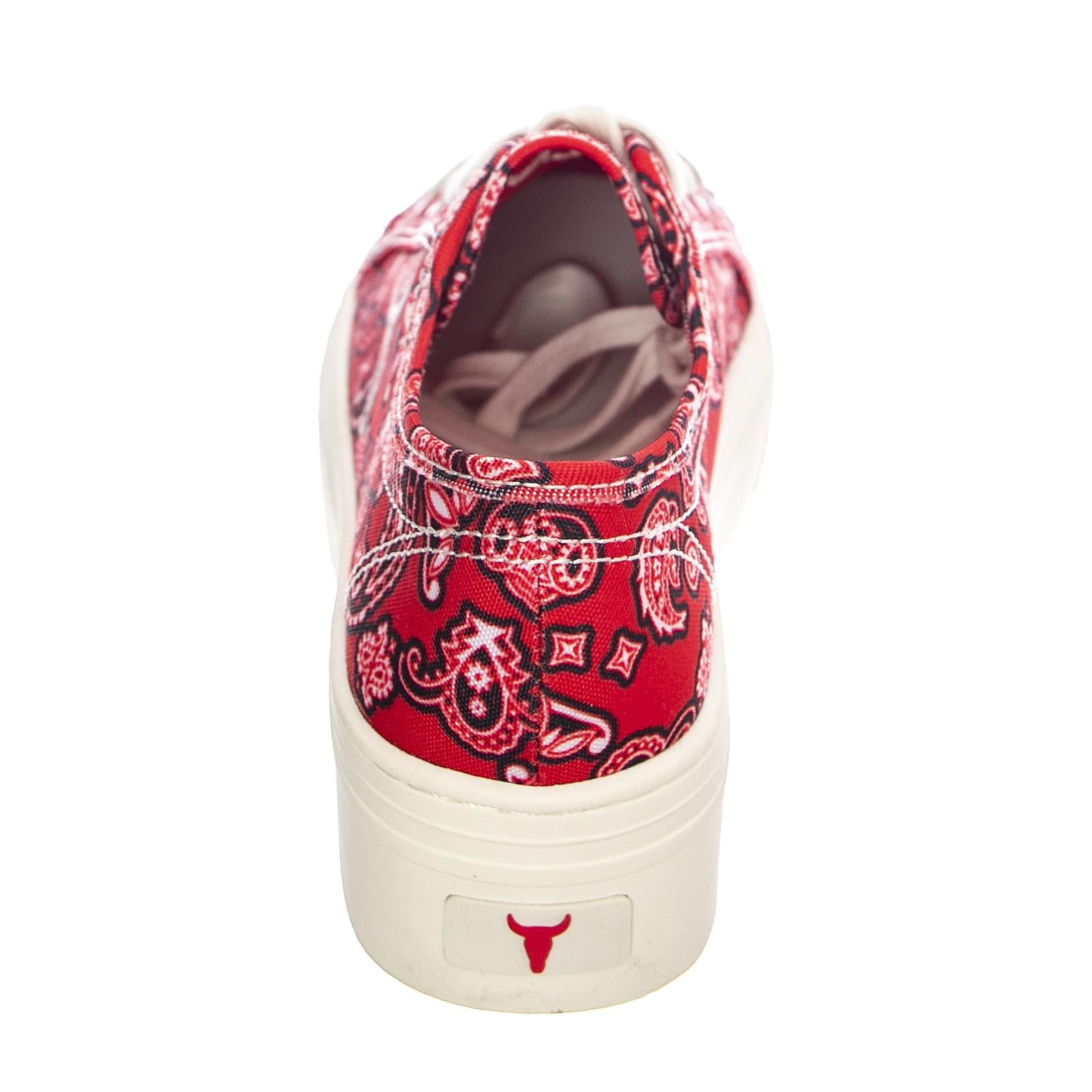 Womens Ruby Bandana Shoes - Red - Scarpe Stringate Profilo Basso Donna Rosse WSPRUBY-REDB  WINDSOR SMITH 