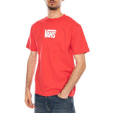 STRETCH LOGO SS TEE CRIMSON HAZE - Camiseta Cuello Redondo Hombre Roja VANS