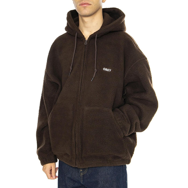 GAZE II HOODED JACKET JAVA BROWN - Giacca con Cappuccio Uomo Marrone 121800542 JVA OBEY 