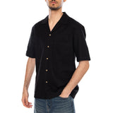 NILIO_MS SHIRT - Camisa de Manga Corta para Hombre Negro  Hombre ELVINE