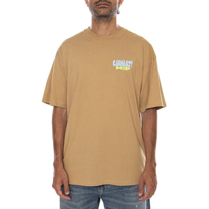 S/S LUGGAGE LABEL T-SHIRT DUSTY H BROWN - Maglietta Girocollo Uomo Marrone I036892 07EXX CARHARTT WIP 