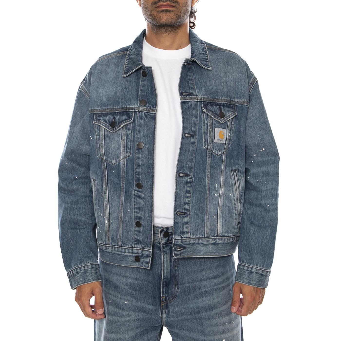HELSTON JACKET BLUE - Giacca Denim Jeans Uomo Blu I033352 01EJ CARHARTT WIP 