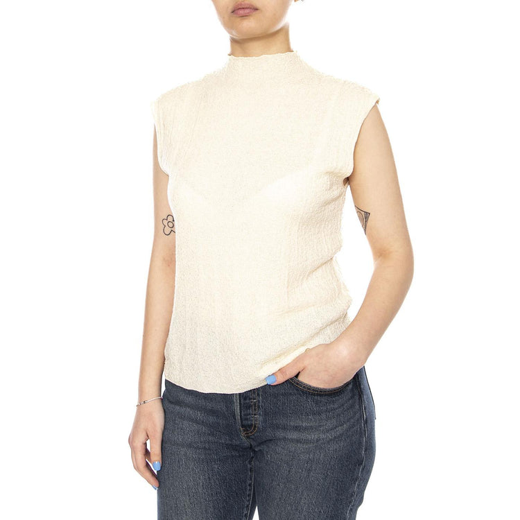 TOP DE PUNTO BLANCO ECRU - Canotta Donna Ecrù 61W/10618 000008 WILD PONY 