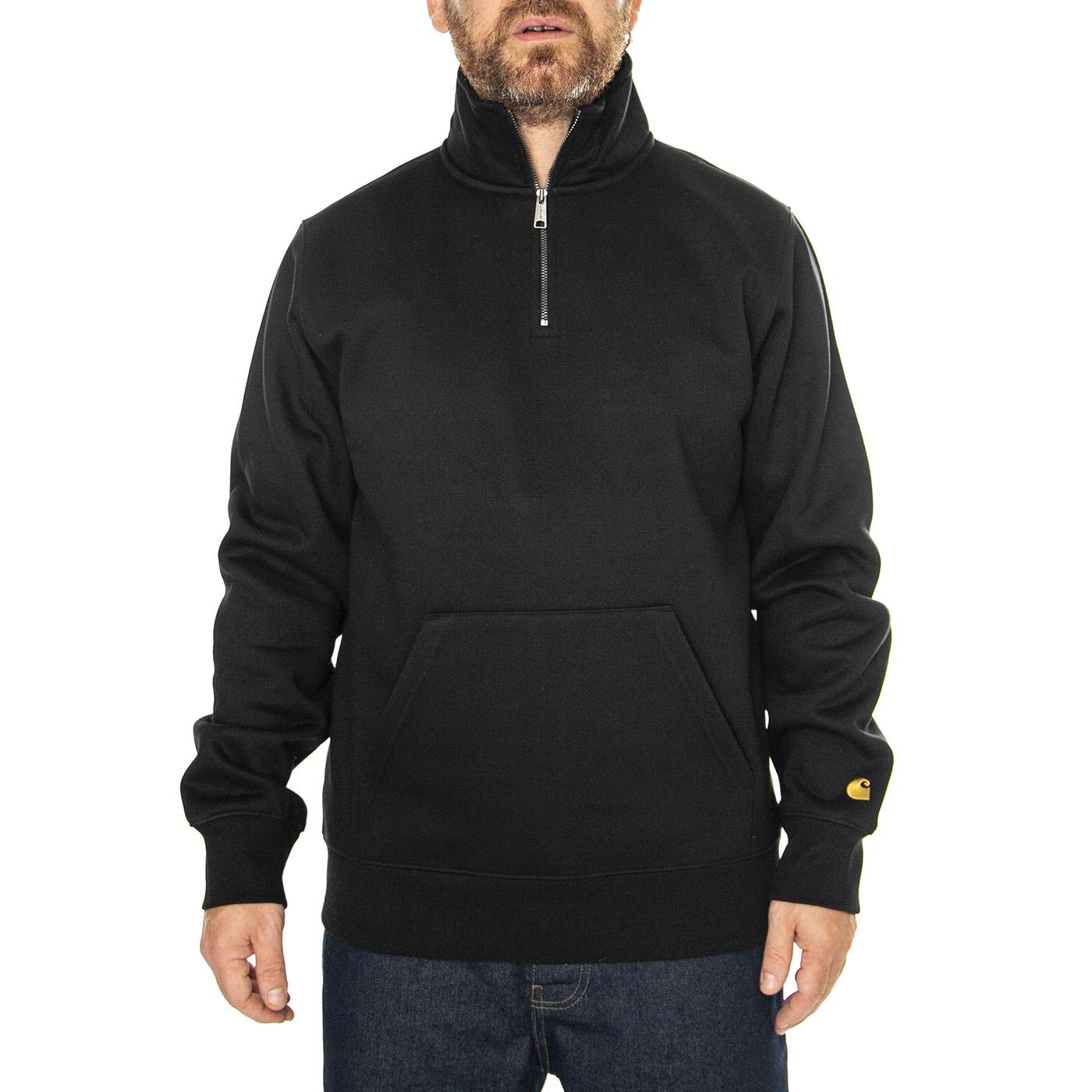 Chase Neck Zip Sweat Black / Gold - Felpa Uomo Nera I033665.00FXX . CARHARTT WIP 
