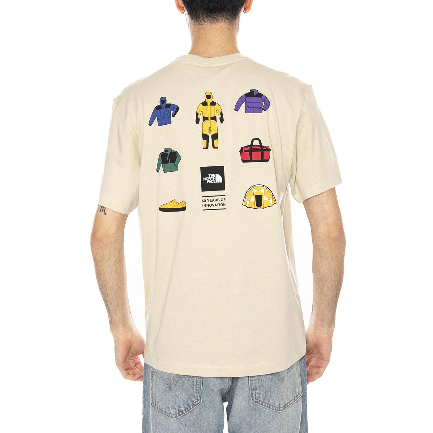 M ICON CEL RG SS TEE - Maglietta Girocollo Uomo Beige NF0A8GAS DOM1 THE NORTH FACE 