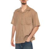 CAMICIA MANICHE CORTE CHINCHILLA - Short Sleeves Shirt Men Brown  Uomo ONLY & SONS