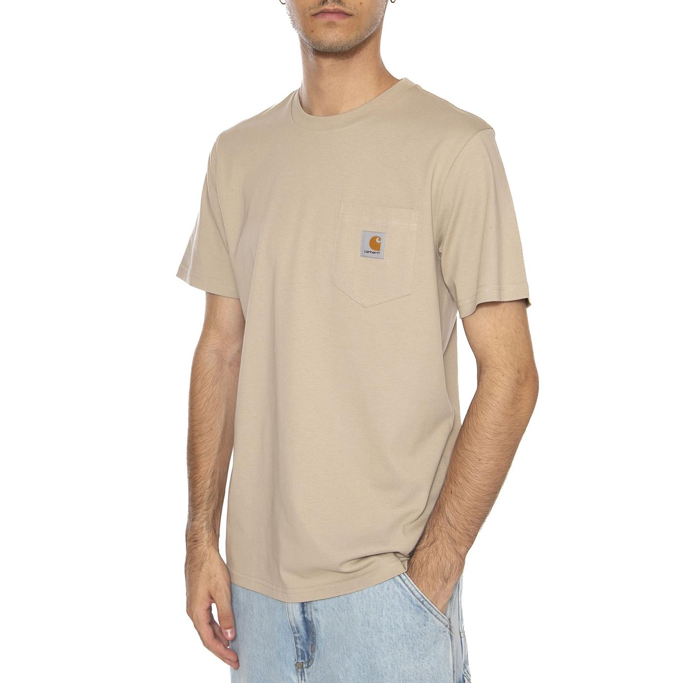 S/S Pocket T-Shirt Wall - Maglietta Girocollo Uomo Beige I030434.G1XX . CARHARTT WIP 