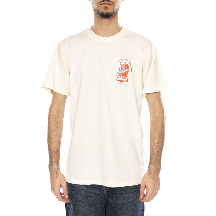 VTG Screaming Connect -- Maglietta Uomo Ecrù SCA-TEE-12993 Unbleached Cotton SANTA CRUZ 