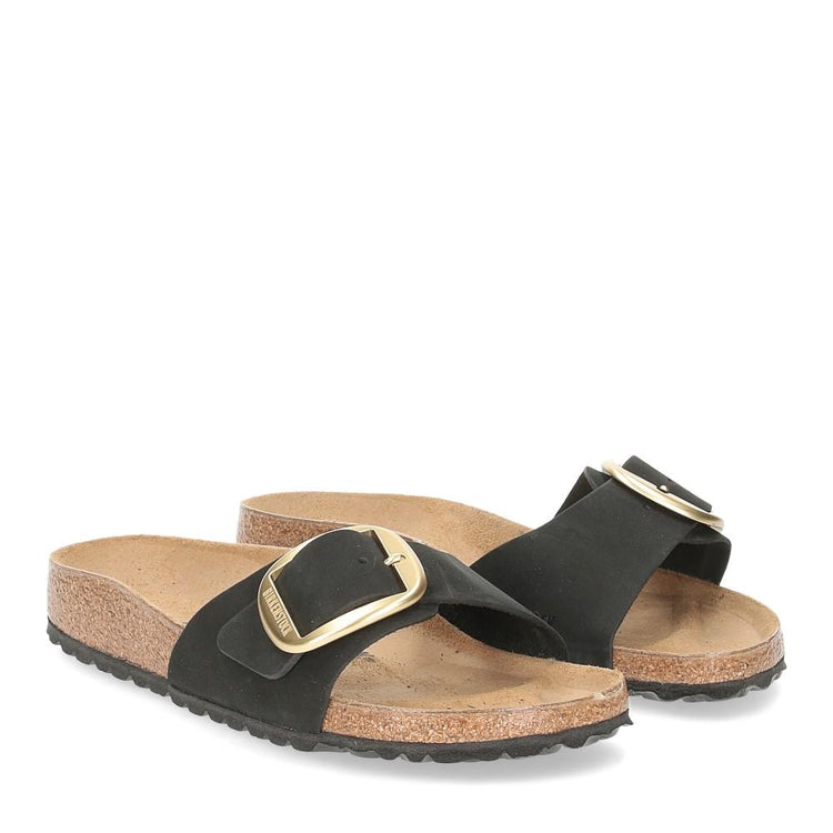 MADRID BIG BUCKLE BLACK NUBUCK LEATHER - Sandali Donna Neri 1023373 . BIRKENSTOCK 