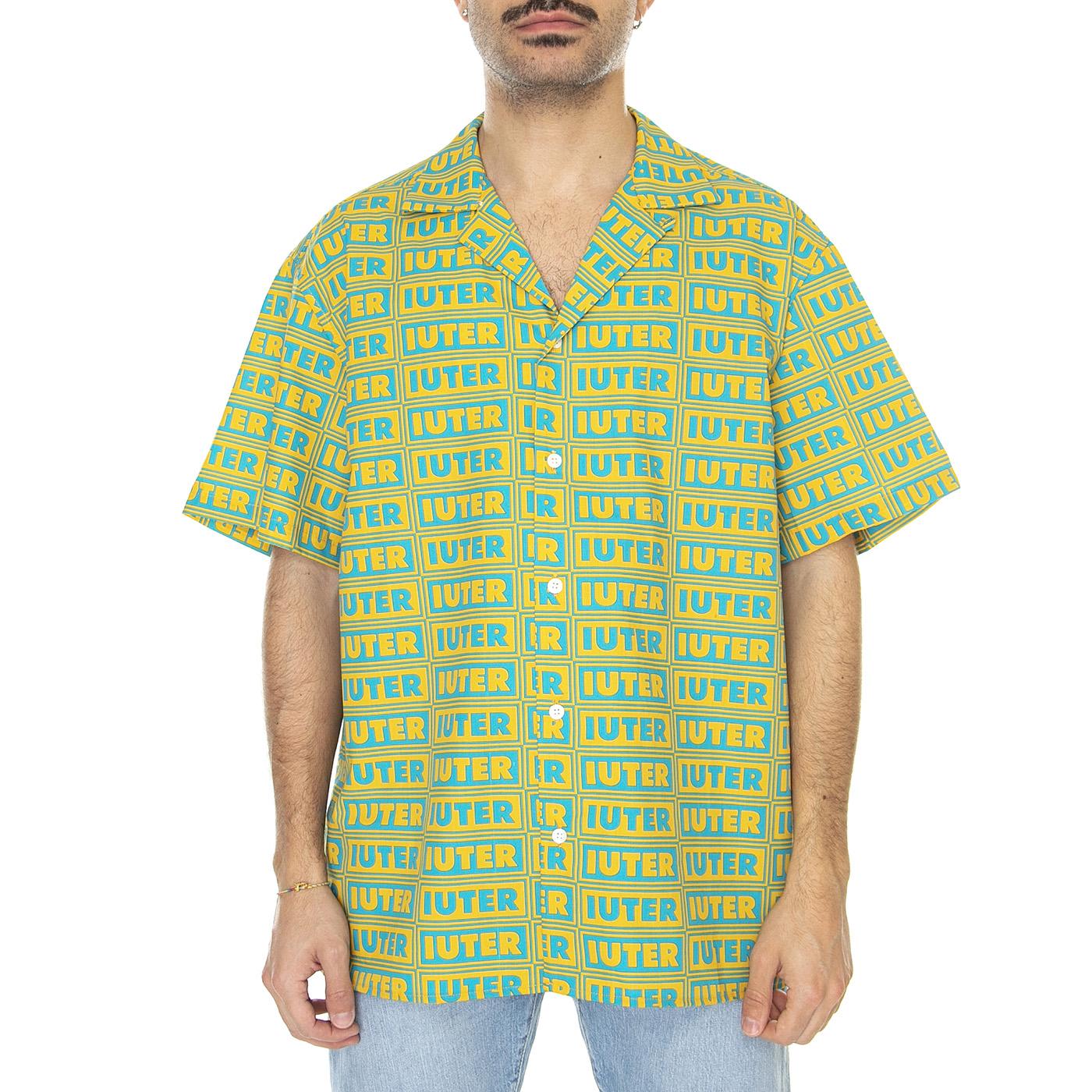 Panel S/S Shirt Canary - Camicia Maniche Corte Uomo Verde / Multicolore 23SIHR10-CANARY  IUTER 