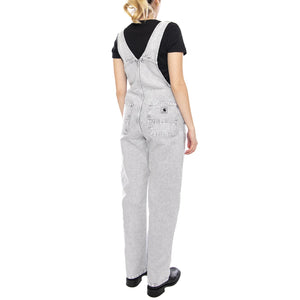 W' Bib Overall Straight - Salopette Donna Denim Jeans Blu Black / Chalk Wash I035572-895F . CARHARTT WIP 
