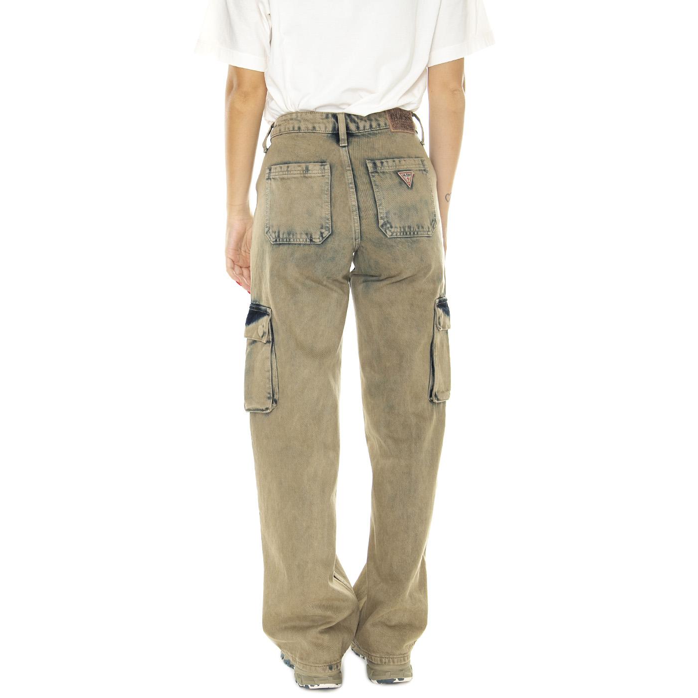 Go Kit Cargo Pant Go Acid Brown - Pantaloni Denim Jeans Donna Marroni W3BG19D4XY0-F1GX  GUESS ORIGINALS 