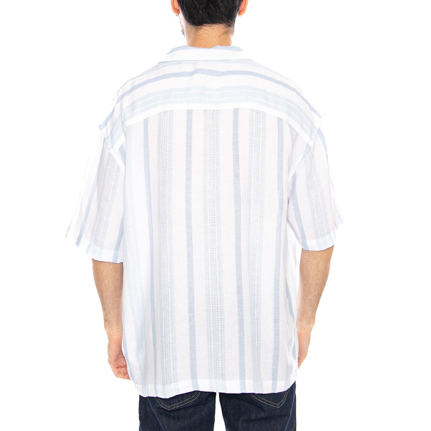 RLX Resort Shirt Beau Blue Stripe White - Camicia Maniche Corte Uomo Bianca / Blu 112378527 BL LEE 