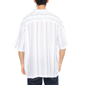 RLX Resort Shirt Beau Blue Stripe White - Camicia Maniche Corte Uomo Bianca / Blu 112378527 BL LEE 
