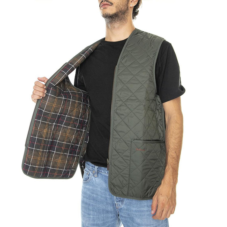 Quilted Waistcoat Zip Liner Olive Classic - Giacca Smanicata Uomo Marrone FW22-MLI0001-GN92  BARBOUR 