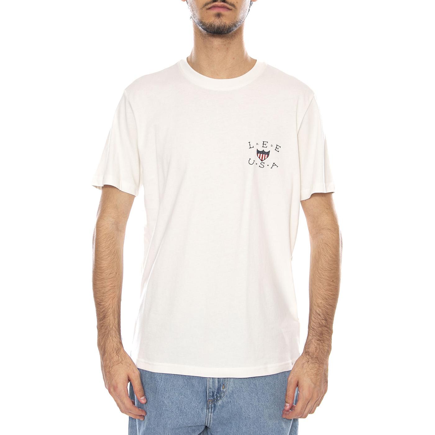 Essential Graphic Tee Ecru - Maglietta Girocollo Uomo Crema 112370518 . LEE 