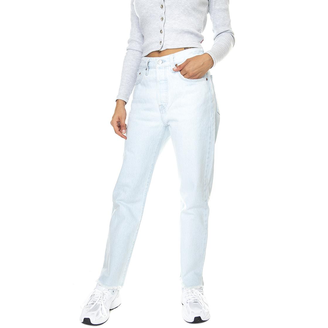 501 Crop Z5128 S Light Indigo Worn In - Pantaloni Denim Jeans Donna Blu 36200-0249  LEVIS 