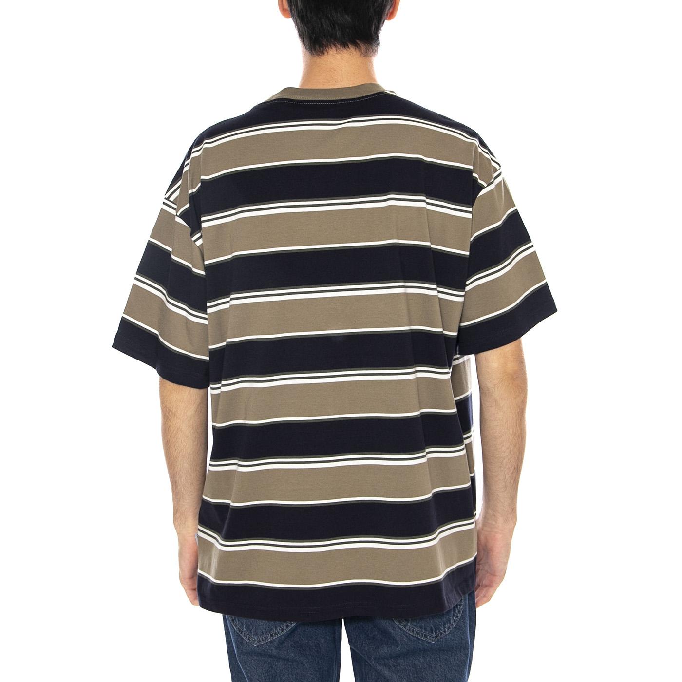 S/S Malone T-Shirt Malone Stripe, Brass - Maglietta Girocollo Uomo Multicolore I035301.37XXX  CARHARTT WIP 