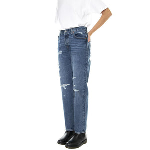 90'S 501 Z3269 Indigo Destructed - Pantaloni Denim Jeans Donna Blu A1959-0010  LEVIS 