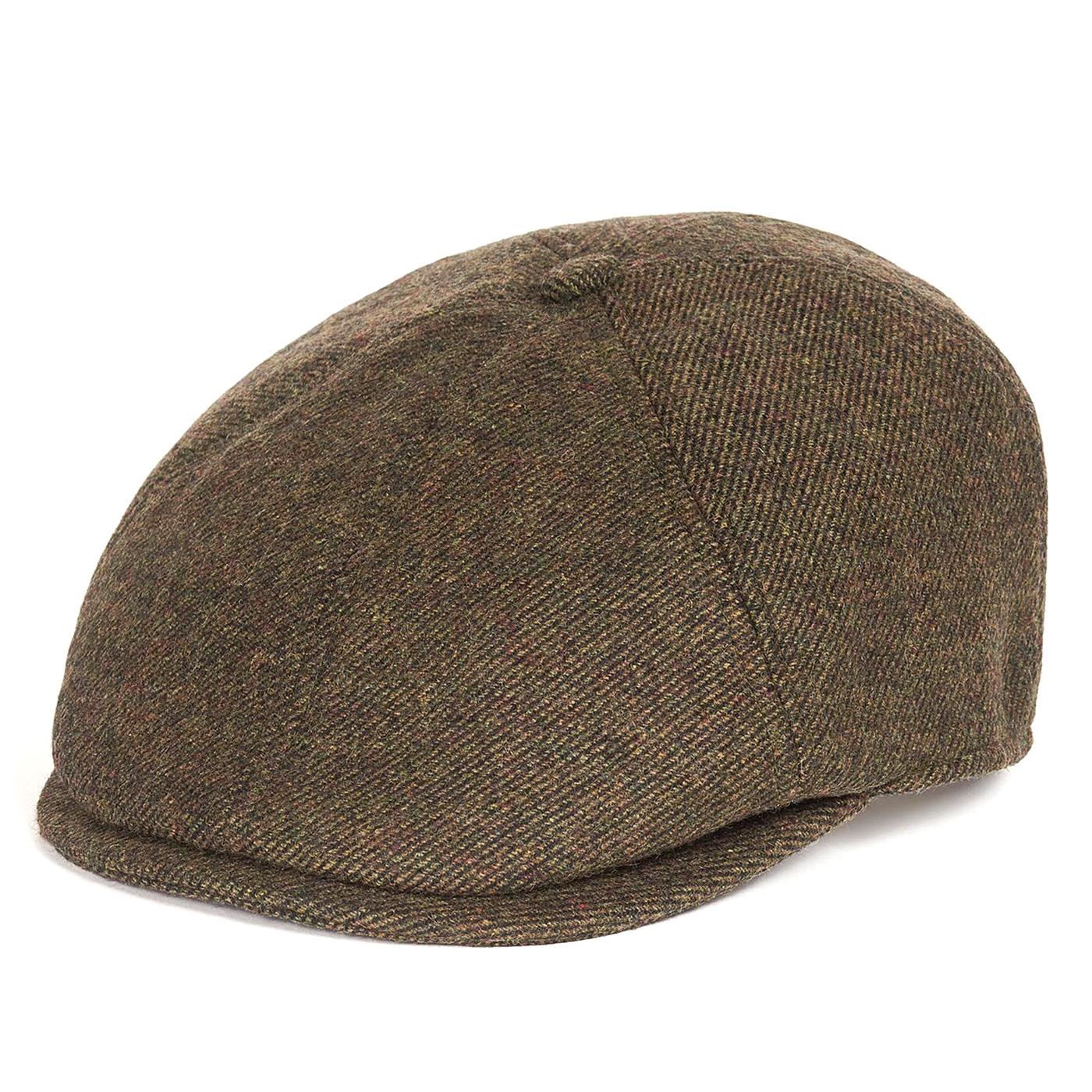 Claymore Bakerboy Olive Twill - Cappello a Coppola Verde MHA0708-OL51-FW23 . BARBOUR 