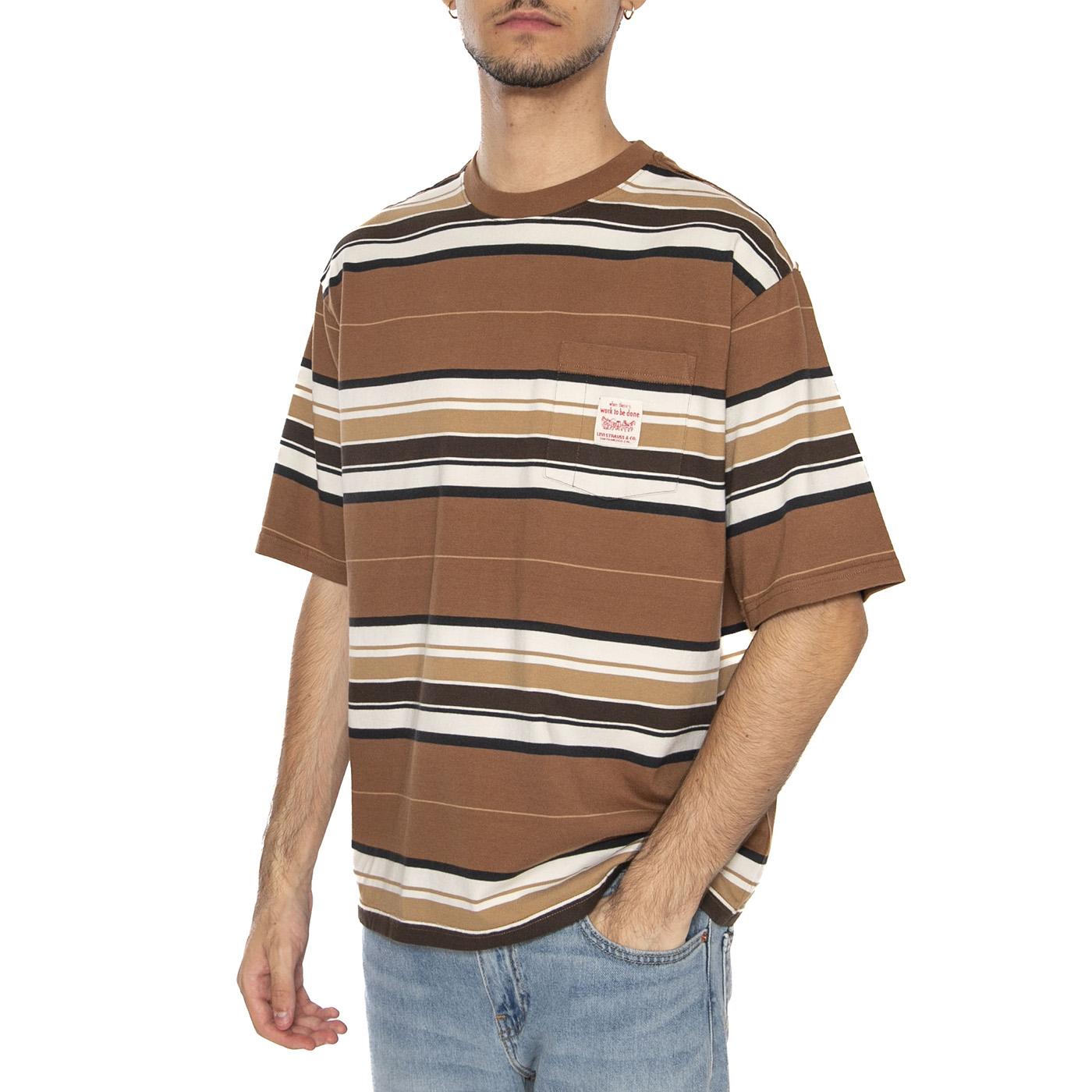 SS Workwear Tee Wild Frontier Printed ST Brown - Maglietta Girocollo Uomo Multicolore A5850-0019 . LEVIS 