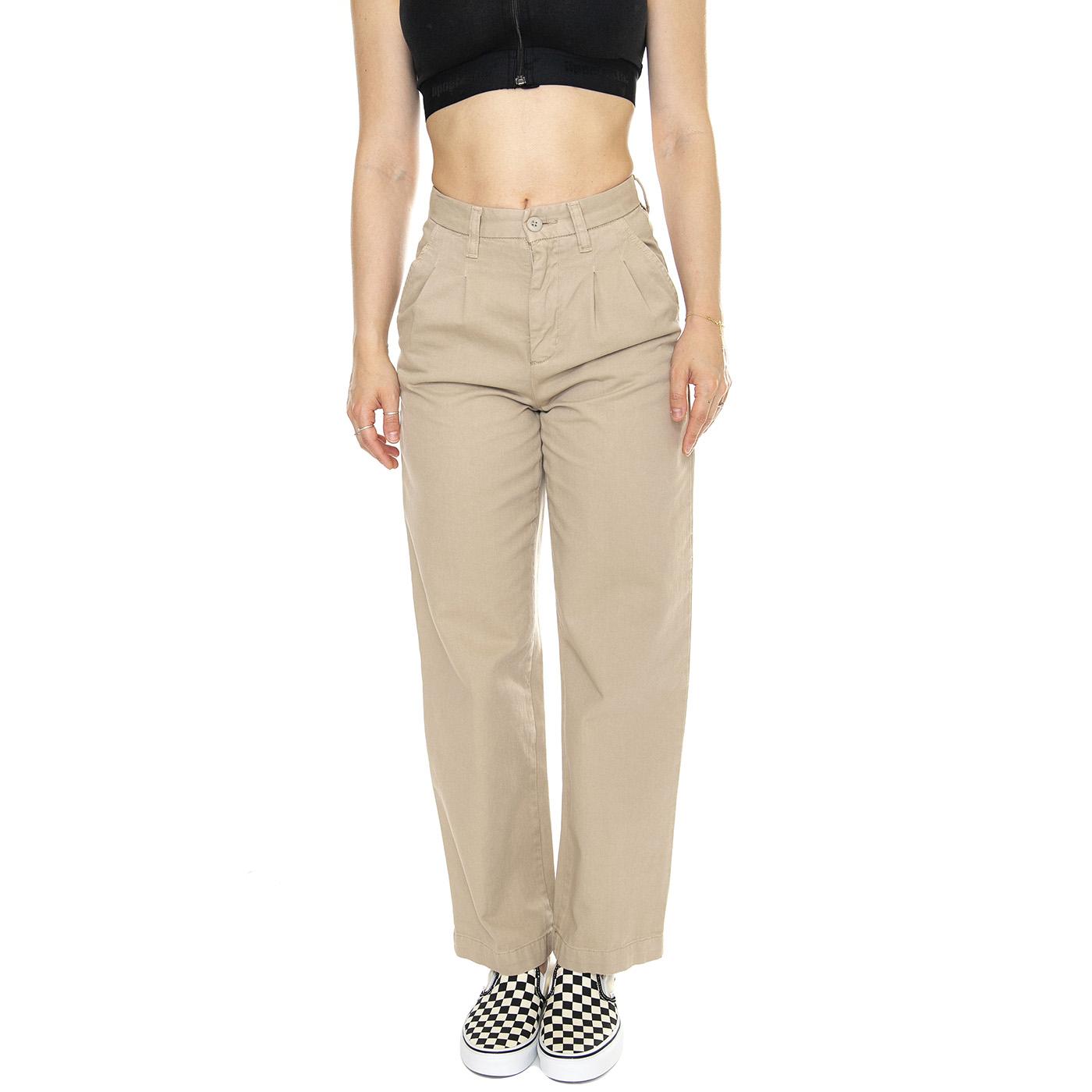 W' Cara Pant Wall /garment dyed - Pantaloni Donna Beige I029802.G1GD  CARHARTT WIP 