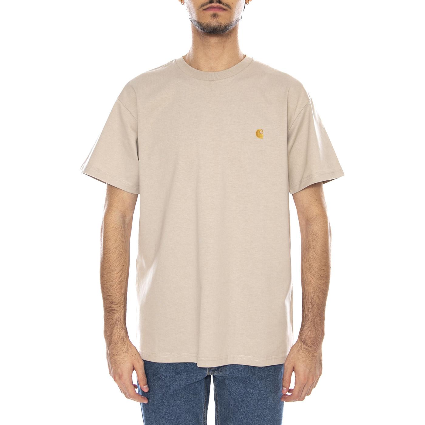 S/S Chase T-Shirt Fleur De Sel / Gold - Maglietta Girocollo Uomo Beige I026391.38AXX . CARHARTT WIP 