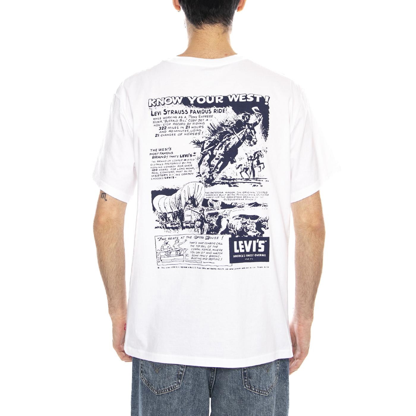 SS Relaxed Fit Tee - Coastal Creative Fresh And Smooth Pumice Stone - Maglietta Girocollo Uomo Bianca con Stampa 16143 2447 LEVIS 
