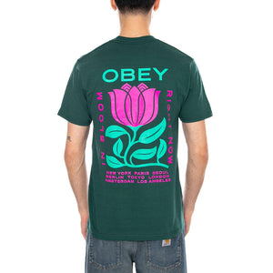 OBEY IN BLOOM TEE RAINFOREST - Maglietta Girocollo Uomo Verde 165264329 RFR OBEY 