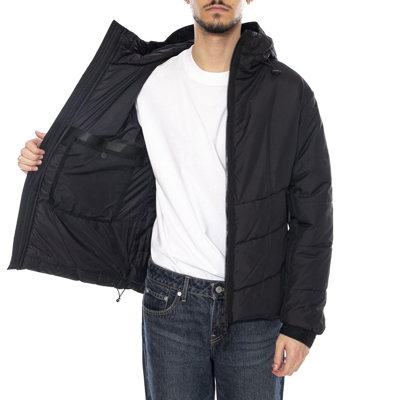 Muster Padding Jacket Black - Giacca con Cappuccio Uomo Nera OGJ027-BLACK . OFF GRID 