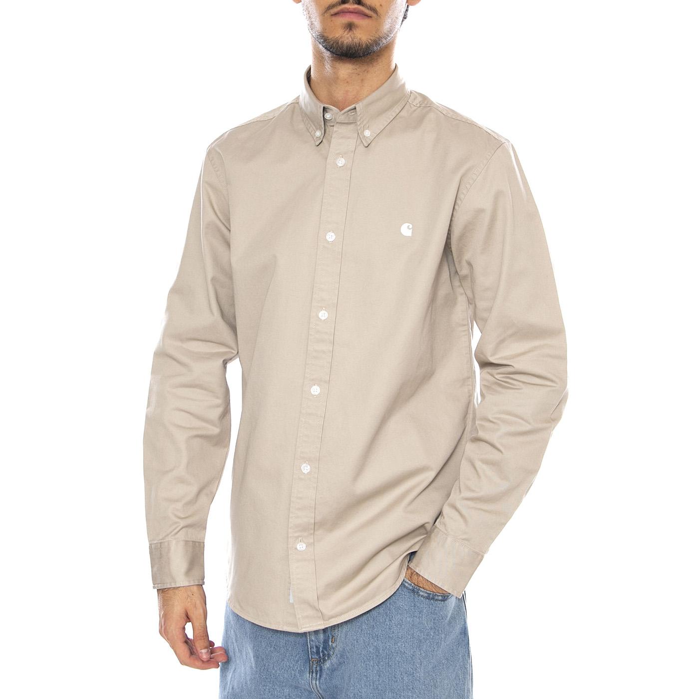 L/S Madison Shirt Fleur De Sel / Wax - Camicia Uomo Beige I023339.2V4XX . CARHARTT WIP 