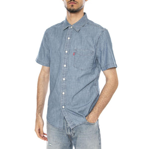 S/S SUNSET STANDARD SEBASTIAN CHAMB LIGHT INDIGO - Camicia Maniche Corte Uomo Blu 86624-0062 LID LEVIS 