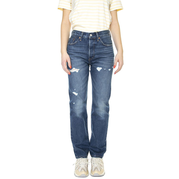 501 Jeans For Women New Life Dark Indigo Worn In - Pantaloni Denim Jeans Donna Blu 12501-0423  LEVIS 